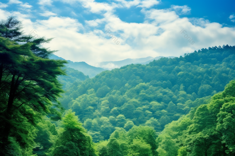山坡下云雾缭绕的山丘山谷重叠的群山,高清,摄影图,摄影图片,图片大全,摄影图免费下载